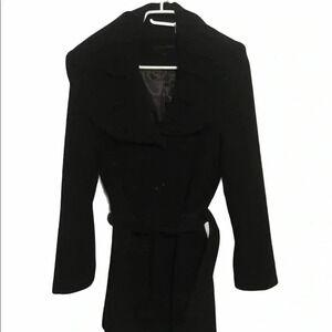 Calvin Klein black wool pea coat sz  14